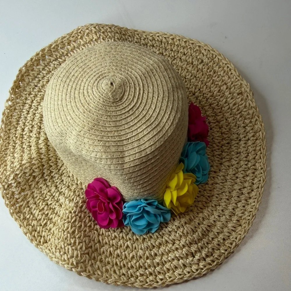 KOALA KIDS Cute Floppy Sun Hat with Colorful Flowers sizes 6-12 mo